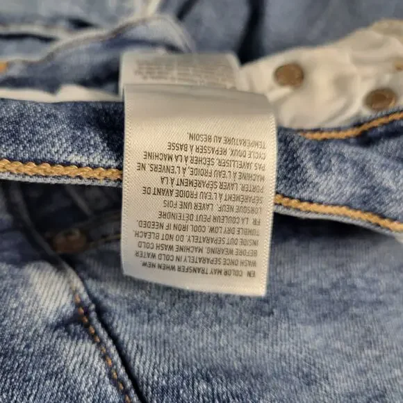 American Eagle Super High-Rise Baggy Straight Jeans Women 8 X-Long Stretch Cargo - Picture 9 of 9